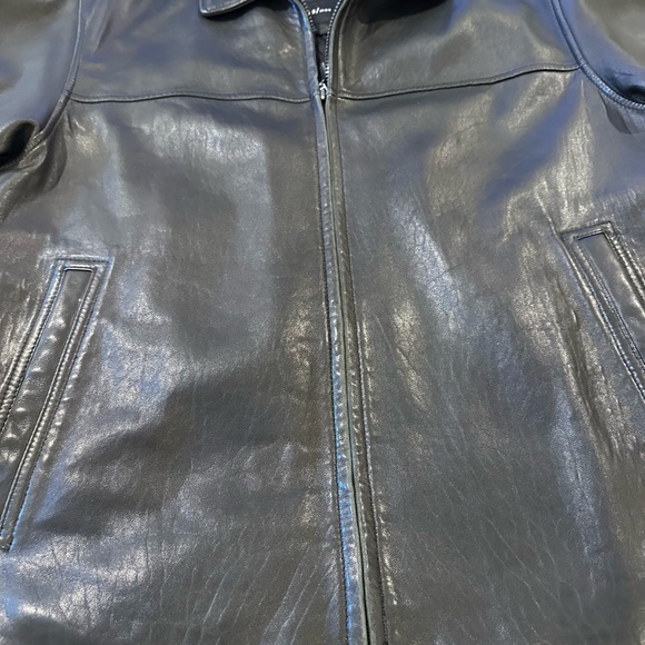 Axcess Luxury Mens Black Genuine Leather Jacket Sz M Zip Up With Deep Pockets - Picture 7 of 11